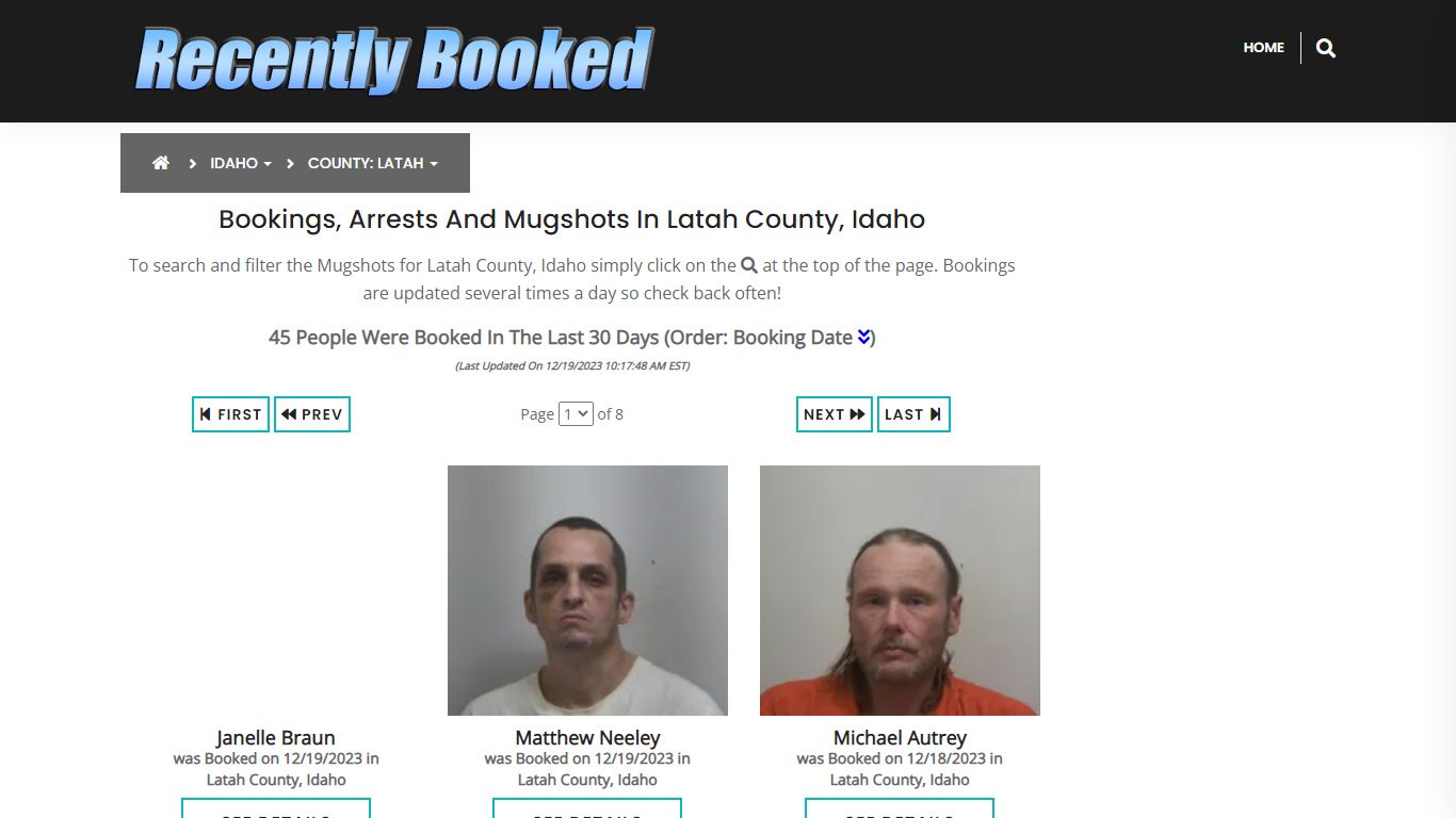 Recent bookings, Arrests, Mugshots in Latah County, Idaho - Recently Booked