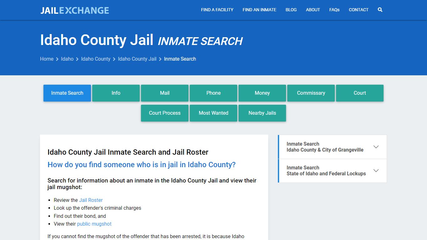 Inmate Search: Roster & Mugshots - Idaho County Jail, ID